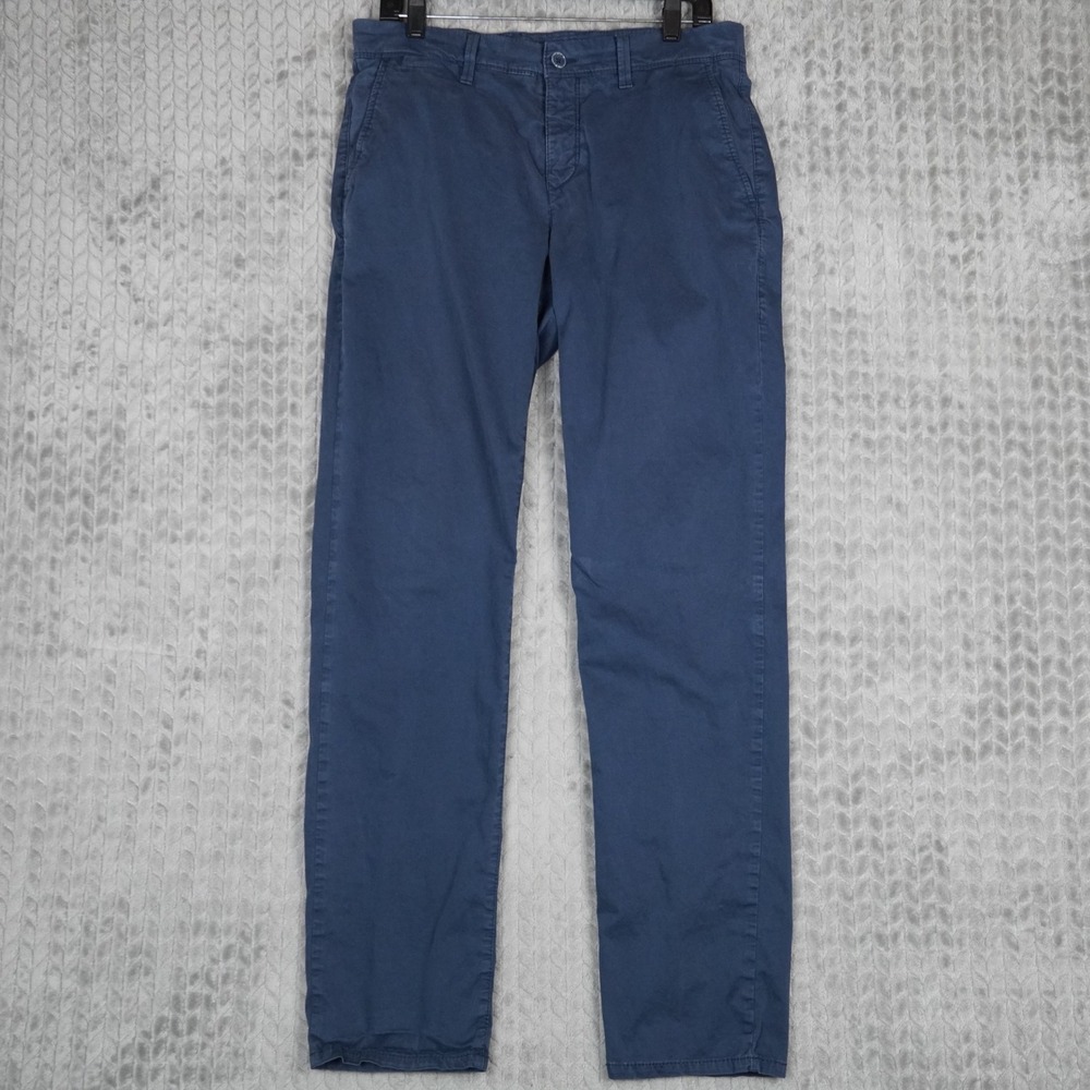 MAC Jeans Lenny Stretch Chinos Mens 33/34 Navy Blue Casual Pants Cotton Blend